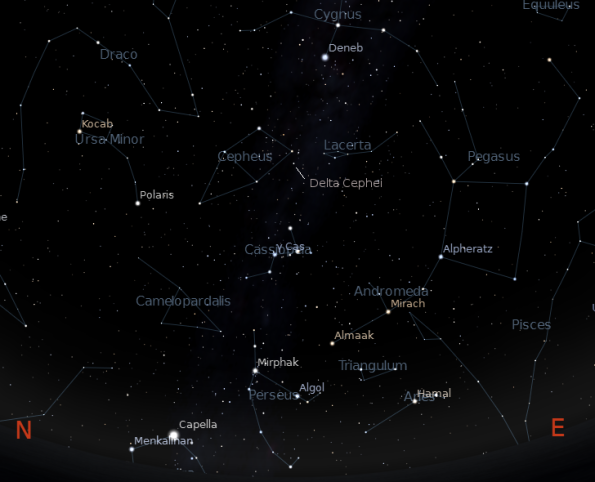 The constellation Cepheus.  Created using Stellarium.