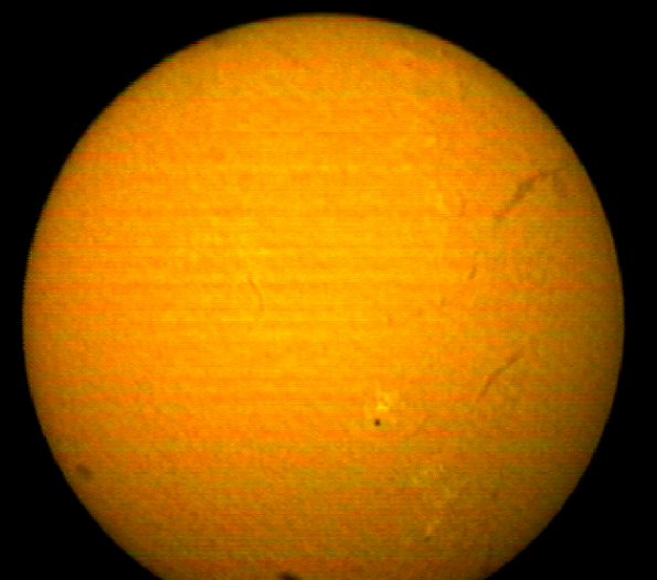 Sun through the Society's solar telescope.